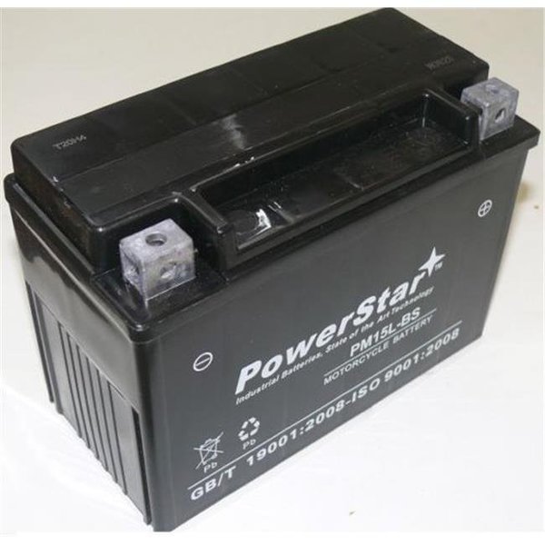 Powerstar PowerStar PM15L-BS-04 Utx15L-Bs Ytx15L-Bs 12V13L Sealed Lead Acid Battery - 2 Year Warranty PM15L-BS-04